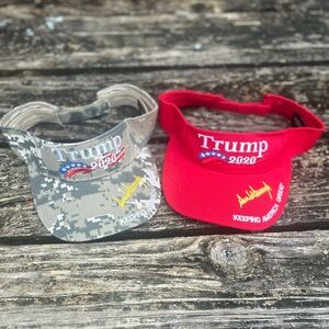 Pair 2020 President Donald Trump Keeping America Great Red Camo Sun Visors Z8